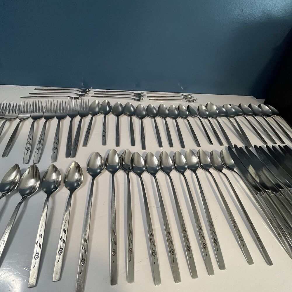 Oneida Oneidacraft CAPISTRANO Stainless Burnished Rose Flatware Lot Of 78 Pcs